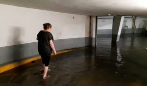Un parking de la cité des Francs-Moisins inondé depuis plusieurs jours