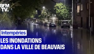 Les rues de Beauvais inondées par les pluies diluviennes