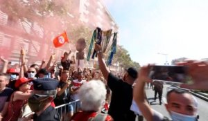 Le retour triomphal des joueurs du Stade toulousain après  leur doublé Top 14 et Coupe d’Europe
