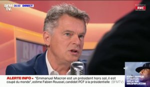 "Il est coupé du monde": pour Fabien Roussel, Emmanuel Macron est un président "hors sol"