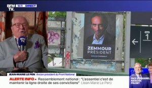 Jean-Marie Le Pen souhaite qu'Éric Zemmour participe à la campagne pour la présidentielle mais "pas forcément dans le rôle de président"