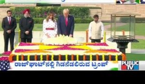 US President Donald Trump & First Lady Melania Trump Pay Tribute To Mahatma Gandhi At Raj Ghat