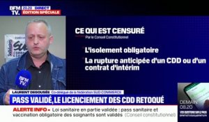 Laurent Degousée (SUD Commerce) sur le pass sanitaire: "On pense que cela va générer des tensions" sur les lieux de travail