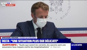 Emmanuel Macron annonce la mise en place, "dès la rentrée", "de grandes campagnes de vaccination dans les établissements scolaires"