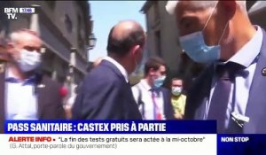 Coronavirus - Jean Castex bousculé par une passante cet après-midi : "On est traité comme des chiens, Vous tuez la France ! On peut quand même manger sur une terrasse sans infecter personne !"