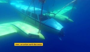 Alpes-Maritimes : un avion échoué sorti des eaux