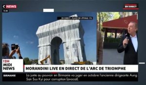 Revoir "Morandini Live" en extérieur ce matin pour l'inauguration de l'Arc de Triomphe emballé par Christo, place de l'Etoile à Paris - VIDEO