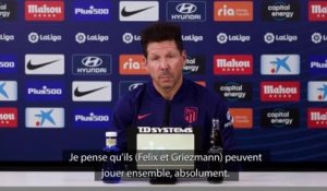 Atlético - Simeone : "Joao Felix et Griezmann peuvent jouer ensemble"
