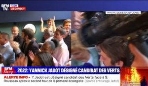La joie des militants de Yannick Jadot après la victoire du candidat à la primaire écologiste