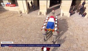 Hommage à Hubert Germain: le cercueil du dernier Combattant de la Libération quitte la cour des Invalides