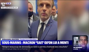 Sous-marins: Macron "sait" qu'on lui a menti