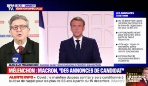 "On a l'impression de participer à une primaire dont il serait le seul candidat": Jean-Luc Mélenchon réagit à l'allocution d'Emmanuel Macron
