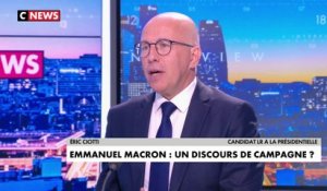 Eric Ciotti : «Avec Emmanuel Macron, on a le candidat qui dit l'inverse de ce qu'a fait le Président»