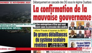Le titrologue du Vendredi 12 Novembre 2021/ Débarquement en cascade des dg sous le régime Ouattara: La confirmation de la mauvaise gouvernance