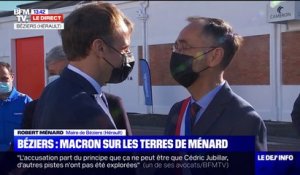 Robert Ménard accueille Emmanuel Macron à Béziers