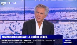 "Pathétique", "nauséeux"... Bernard-Henri Lévy réagit à la déclaration de candidature d'Éric Zemmour dans laquelle il apparaît