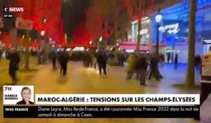 Les images des incidents sur les Champs-Elysées et les charges des policiers hier soir après la victoire de l'Algérie dans un match de la Coupe Arabe