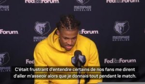 Grizzlies - Morant frustré par l'attitude de certains fans