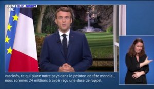 Emmanuel Macron: "J'en appelle aux 5 millions de non-vaccinés: faites ce geste simple pour vous, pour vos compatriotes, pour notre pays"