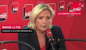 Marine Le Pen : "Je n'ai jamais su ce qu'était le plafond de verre. C'est une construction intellectuelle qui à mon avis n'a aucune réalité (...). Le front républicain n'existe plus."