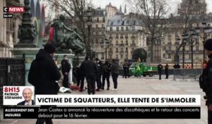 Les images terribles d'une femme de 59 ans qui tente de s'immoler devant la Mairie de Paris alors qu'elle se bat depuis 2010 pour faire expulser un squatteur de chez elle !
