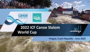 le replay du slalomC1 - Canoë kayak - CdM Prague