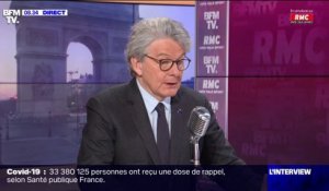 Thierry Breton juge "inacceptables" les débordements en marge des manifestations antivax en Belgique et en France
