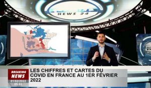 Numéros et carte Covid en France au 1er février 2022