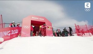 Comme si vous y étiez : en drone, découvrez le tracé de la seconde manche du slalom dames | JO 2022