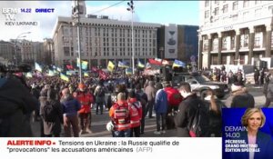 Tensions Russie-Ukraine: à Kiev, des manifestants réclament une désescalade