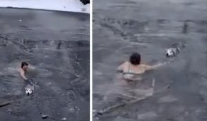 Russie : une sexagénaire sauve un Husky coincé dans un lac gelé