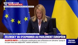 Roberta Metsola, présidente du Parlement européen: "La candidature de l'Ukraine à l'UE va être examinée, nous allons travailler pour atteindre cet objectif"