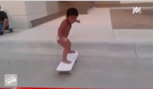 Zapping hebdo : à deux ans, il fait du skate comme un grand !