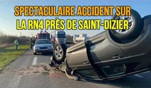 Spectaculaire accident sur la RN4 près de Saint Dizier