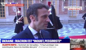 Emmanuel Macron sur l'Ukraine: "Je suis inquiet, pessimiste" mais "l'Europe est unie face à cette guerre"