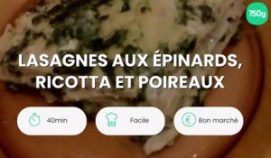 Lasagnes aux épinards, ricotta et poireaux