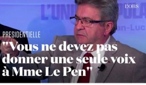 L'appel de Mélenchon à ne pas voter Marine Le Pen au second tour de la présidentielle