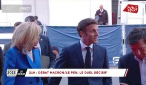 Débat d'entre-deux-tours: Arrivée d'Emmanuel Macron et de Marine Le Pen à la Plaine Saint Denis