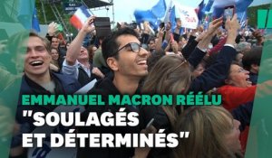 Emmanuel Macron réélu: le soulagement et la joie de ses militants