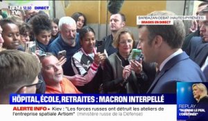 Emmanuel Macron, en déplacement à Barbazan-Debat, interpellé sur l'AAH