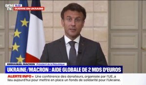 Emmanuel Macron sur l'aide à l'Ukraine: "La France portera son appui global à 2 milliards de dollars"