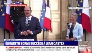 "Je me suis donné sans retenue" déclare Jean Castex lors de sa passation de pouvoir, depuis le perron de Matignon