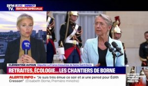 Clémentine Autain se dit "contente qu'une femme soit Première ministre"