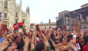 Serie A - Les fans du Milan fêtent l'obtention du Scudetto