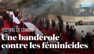 Cannes : sur le tapis rouge, des femmes dénoncent les 129 féminicides depuis le dernier festival