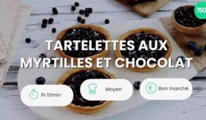 Tartelettes aux myrtilles et chocolat