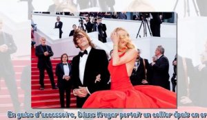 Cannes 2022 - Diane Kruger grandiose dans une robe drapée rouge au bras de son mari Norman Reedus