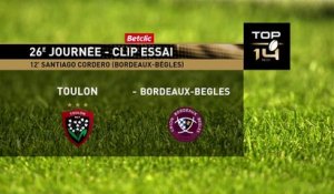 TOP 14 - Essai de Santiago CORDERO (UBB) - RC Toulon - Union Bordeaux Bègles - Saison 2022-2023