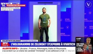 Volodymyr Zelensky s'exprime au salon Vivatech via un hologramme