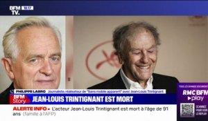 Le journaliste et réalisateur Philippe Labro rend hommage à Jean-Louis Trintignant, décédé ce vendredi à l'âge de 91 ans